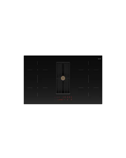 Induction hob with integrated hood