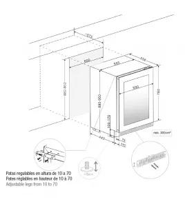 Вино охладител за под плот PVMBP HD 60-45 CRR TOUCH 