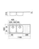 116×50 CM B_LEVEL МИВКА ЗА ВГРАЖДАНЕ -1LLV120-2D