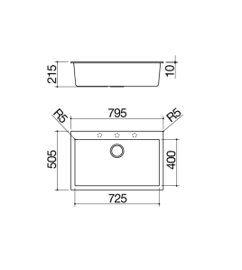 79.5×50.5 CM ГРАНИТНА МИВКА -1LSO81N